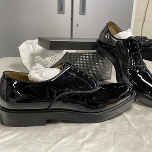 Women’s Fratelli Rossetti Black Patent Leather Lace Up Oxford NIB Size 41 Euro